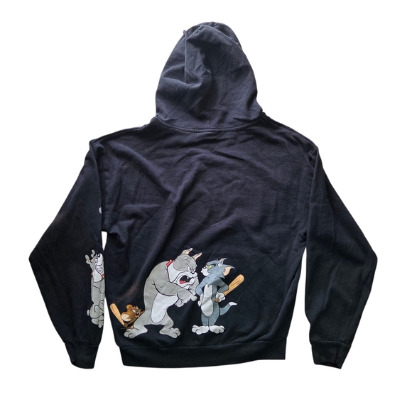 Cartoon Network Tom And Jerry Mens Graphic Black Pullover Hoodie - Picture 2 of 9